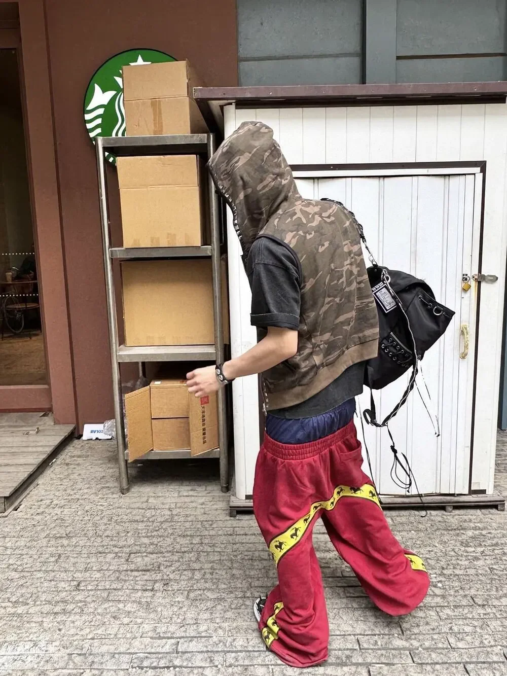 Double Waisted Baggy Sag Sweats Red Blue Yellow Ferrari Graphic Sweatpants